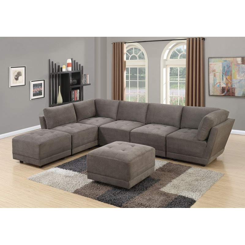 Latitude Run® Emidy 124" Wide Microfiber Reversible Modular Corner